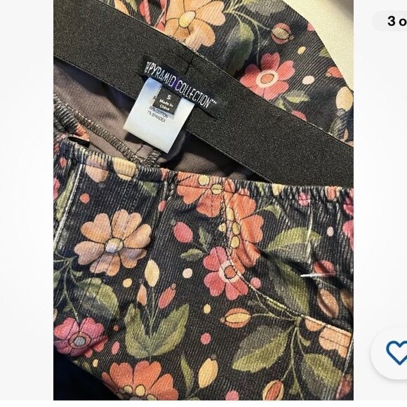 The Pyramid collection groovy boho floral corduroy wide leg pants size small - Picture 4 of 5